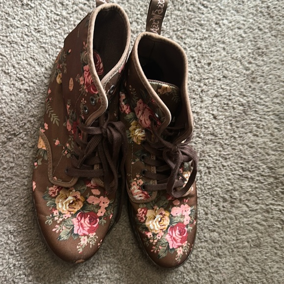 Dr. Martens Brown Floral High-Top Sneakers - Picture 3 of 6